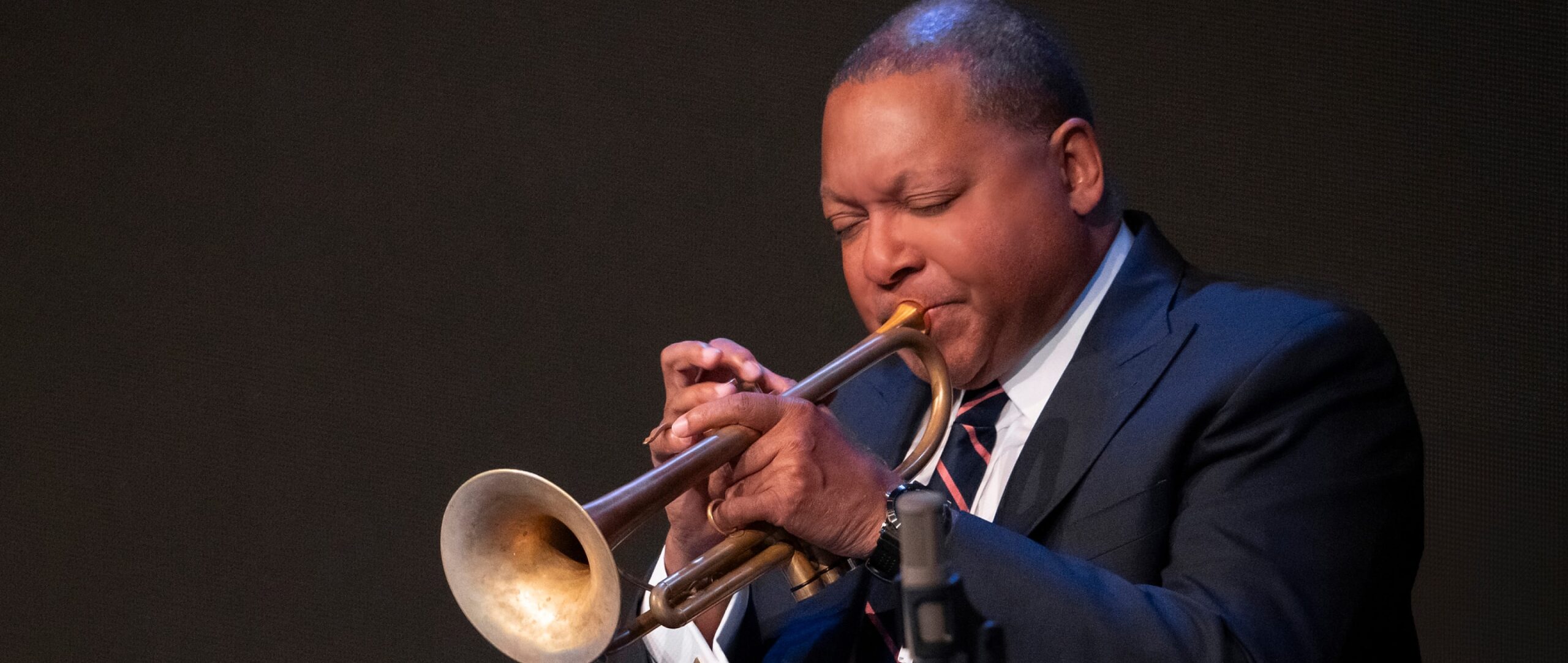 Jazz musician playing trumpet